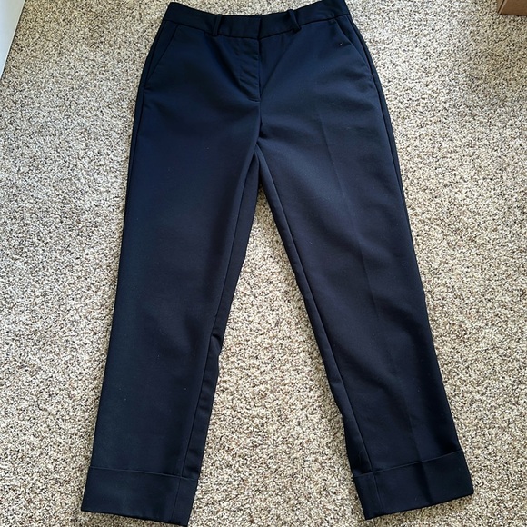 Zara Black Tapered Cuffed Pants Size Small - Picture 1 of 8